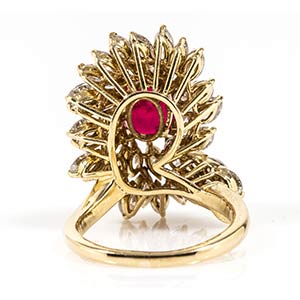 Gold ruby and diamonds ring18k ... 
