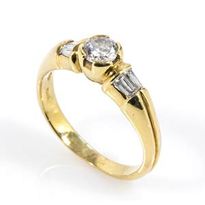 Gold diamonds ring18k yellow gold ... 
