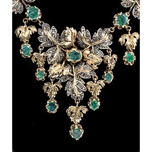 Diamond emerald vintage gold and ... 