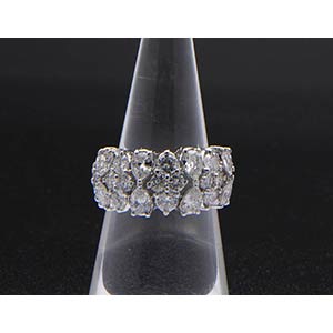 Diamonds ring 18k white gold, set with pear ... 