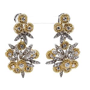 Gold and diamonds earrings 18k yellow and ... 