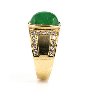 Gold, emerald and diamonds ring18k ... 