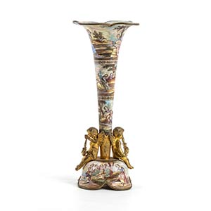 Viennese enamel and bronze vase - 19th ... 