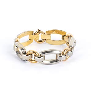 Gold bracelet -  Italy 1930sgeometric 18k ... 