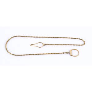 Gold watch chain 18k yellow gold linked ... 