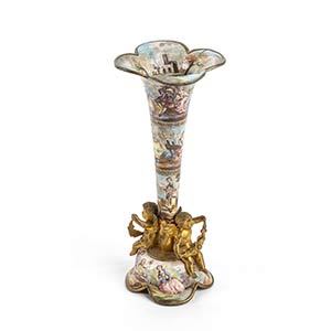 Viennese enamel and bronze vase - ... 