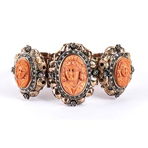 Italian Cerasuolo coral and gold bracelet - ... 