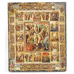 Russian icon of the Twelve Feasts - 19th ... 