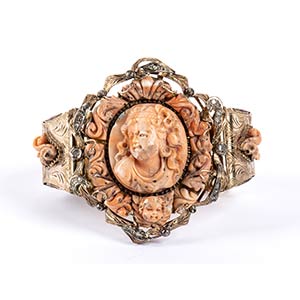 Italian Sciacca coral and gold ... 