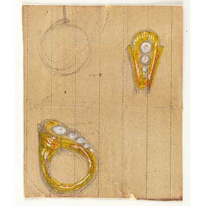 Design for floral brooches, 30s, ... 