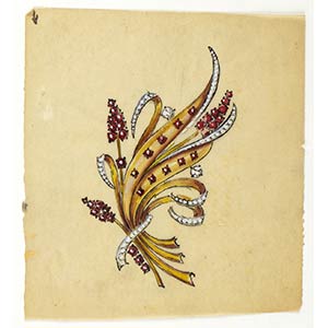 Design for floral brooches, 40s, ... 