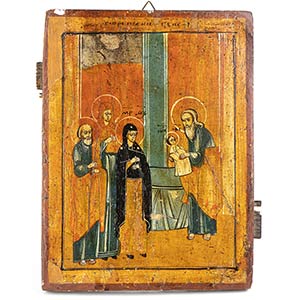 Russian icon of St Joseph with Child - 19h ... 