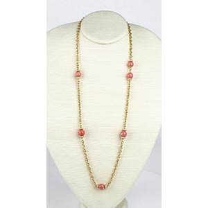 Gold, Cerasuolo coral and diamonds necklace ... 