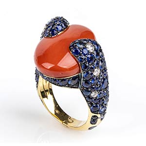 Gold, Mediterranean coral, sapphires and ... 