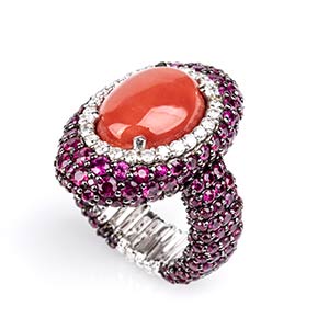 Gold, Mediterranean coral, rubies and ... 
