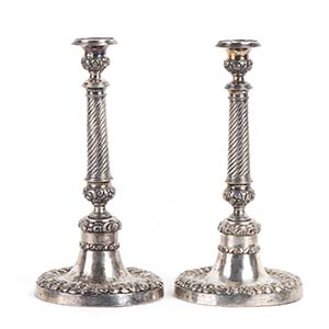 Pair of Italian silver candlesticks - ... 
