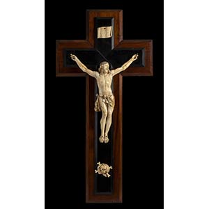 Ivory crucifix - North Europe 1827 carved ... 