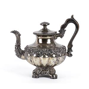 Italian silver teapot - Naples, ... 