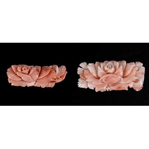 Lot of 4 carved cerasuolo coral ... 