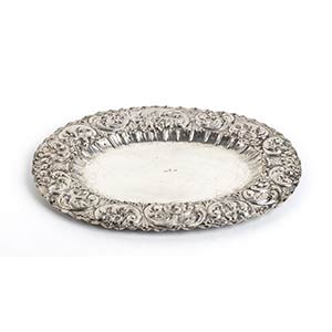 Italian silver tray - late 19th Centuryoval ... 