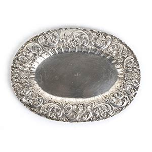 Italian silver tray - late 19th ... 