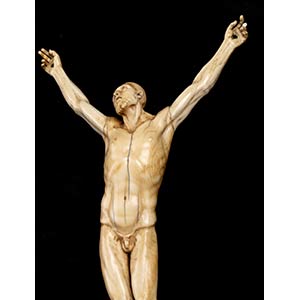 Ivory crucifix - probably Spain, ... 