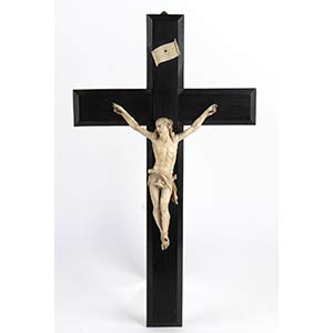 French ivory and ebony crucifix - 19th ... 