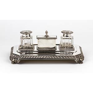 English sterling silver silver inkwell - ... 