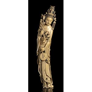 AN IVORY FEMALE FIGURE 
China, early 20th ... 