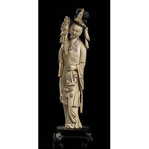AN IVORY FEMALE FIGURE 
China, early 20th ... 
