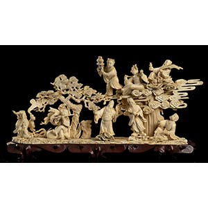 AN IVORY GROUP WITH IMMORTALS
China, early ... 
