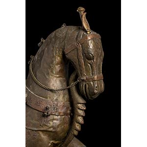 A WOODEN AND COPPER HORSE
India, ... 