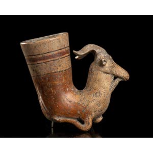 A PAINTED POTTERY ZOOMORPHIC CONTAINER, ... 