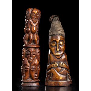 TWO IVORY SCULPTURES
Africa
One depicting ... 