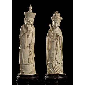 TWO IVORY FIGURES
China, early 20th ... 