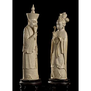TWO IVORY FIGURES
China, early ... 