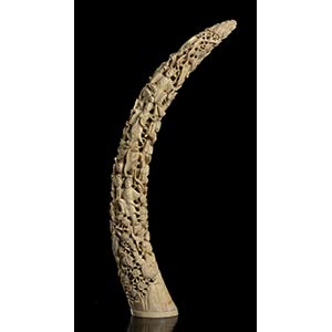 AN IVORY TUSK WITH FIGURES
China, early ... 