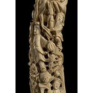 AN IVORY TUSK WITH FIGURES
China, ... 