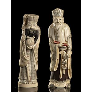 TWO IVORY FIGURES
China, early 20th ... 