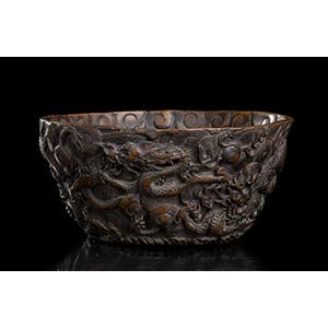 A CARVED DRAGON BOWL
China, 20th ... 