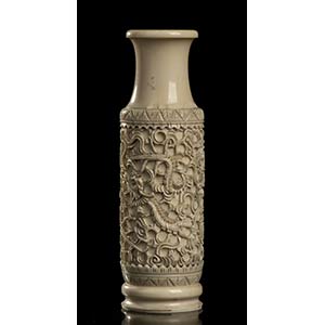 AN IVORY SMALL VASE
China, early ... 