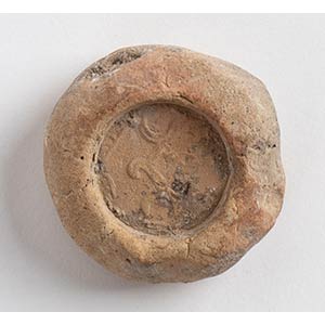 Sasanian clay bulla with floral motif; ca. ... 