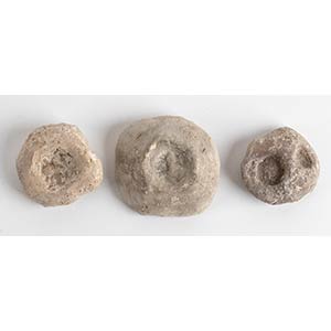 Lot of three Sasanian clay bullae; ca. 5th ... 