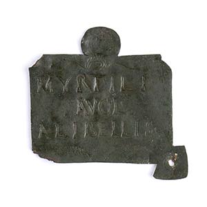 Roman Bronze Plate with Epigraph; belonging ... 