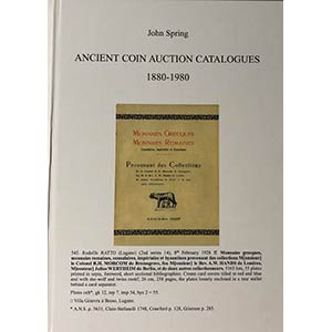 Spring J., Ancient Coin Auction Catalogues, ... 