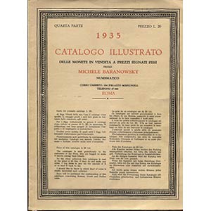 BARANOWSKY  M. - Roma, 1935. Catalogo a ... 