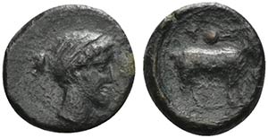 Sicily, Nakona, c. 420-400 BC. Æ Onkia ... 