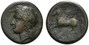 Sicily, Syracuse, 344-317 BC. Æ (18mm, ... 