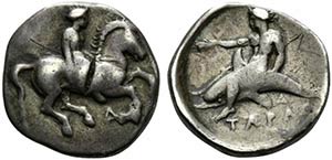 Southern Apulia, Tarentum, c. 385-380 BC. AR ... 