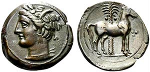 Carthage, c. 400-350 BC. Æ (15.5mm, 3.21g, ... 